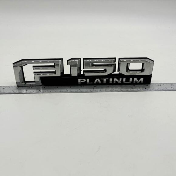 Ford F-150 Platinum Emblem 10" Nameplate Truck Vehicle Fender OEM Parts Chrome - Picture 1 of 4
